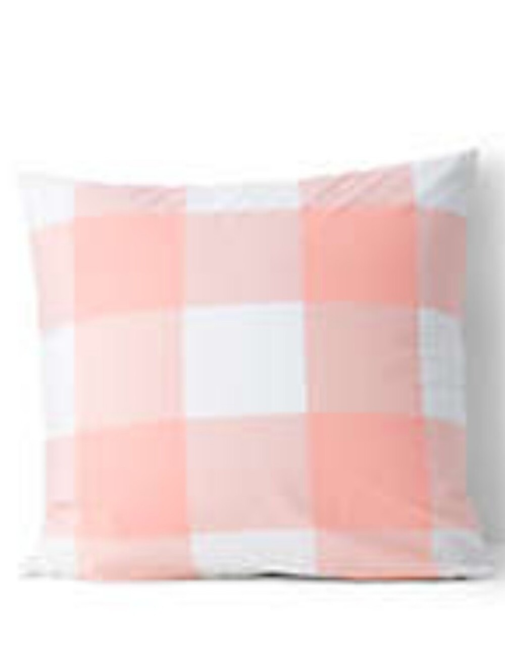 Lands End Euro Square (Set of 2) Large Crisp Peach Gingham Cotton Percale Shams